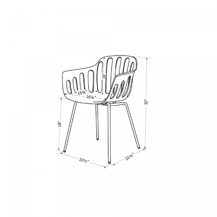 Flam White Armrest Dining Chair - Set of 2