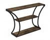 Premium Console Table With Storage Shelf - Reclaimed Wood Look With Black Metal