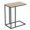 19” C-Shaped End Table With Metal Frame - Dark Taupe