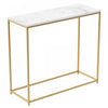 31” Modern Console Table - Marble With Gold Metal