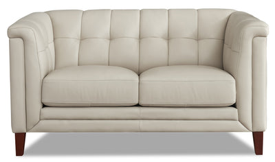 Hydeline Bodie Leather Loveseat - Vanilla|Causeuse Bodie de Hydeline en cuir - vanille