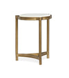 Arlington 19.88\" Glam Accent Table with Glass Top and Stone - Aged Brass