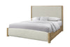 Austin Panel Bed with Fabric Headboard & Footboard, Natural Oak Brown - King Size
