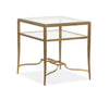 Avondale 22\" Glam Glass End Table with Shelf - Burnished Brass