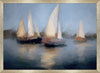 Boats Sailing Framed Linen Finish Art - 22\" x 30\"