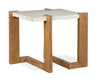 Carlisle 24.5\" Modern End Table with Storage and Faux Granite Top - Honey Wheat