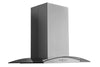 Hauslane 30\" Glass Canopy Island Range Hood - IS-200SS-30