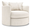 Made in Canada Sofa Lab Customizable Nest 42\" Fabric Swivel Accent Chair – Chenille White