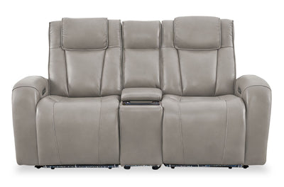 Shaquille O’Neal Home Titan 81" Genuine Leather Power Reclining Loveseat with Shaq-o-pedic Comfort – Slate | Causeuse à inclinaison électrique Titan de Shaquille O’Neal Home de 81 po en cuir véritable avec confort Shaq-o-pedic - ardoise | TITASLPL