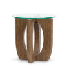 Kerwin 22\" End Table with Glass Top - Almond