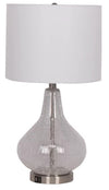 Kort & Co. Elsie 25\" Clear Glass Table Lamp with USB+C port