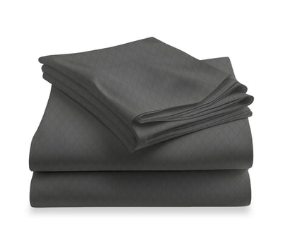 LUSOME Temperature Regulating 4-piece Cotton Queen Sheet Set – Smoked Pearl | Ensemble de draps LUSOME de 4 pièces en coton à régulation de température pour grand lit - perle fumée