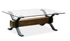Newton 47.75\" Coffee Table with Glass Top - Toasted Nutmeg