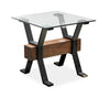 Newton 26\" End Table with Glass Top - Toasted Nutmeg