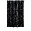 Polyester Silver Foil Marble Printed Shower Curtain Black