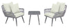 Manhattan Comfort Cannes Rope Wicker 3-Piece Patio Conversation Set - Cream