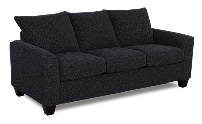 Made in Canada Customizable Sofa Lab Arc 86" Fabric Sofa Bed - Teddy Raven | Sofa-lits personnalisable Arc de Sofa Lab de 86 po fabriqué au Canada en tissu - Teddy Raven