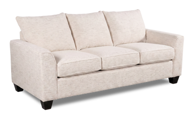 Made in Canada Customizable Sofa Lab Arc 86" Fabric Sofa Bed - Chenille White | Sofa-lits personnalisable Arc de Sofa Lab de 86 po fabriqué au Canada en tissu - Chenille White