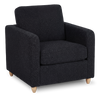 Made in Canada Sofa Lab Customizable Club 36\" Fabric Accent Chair with Wood Legs – Teddy Raven