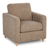 Made in Canada Sofa Lab Customizable Club 36\" Fabric Accent Chair with Wood Legs – Chenille Praline