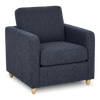 Made in Canada Sofa Lab Customizable Club 36\" Fabric Accent Chair with Wood Legs – Chenille Pacific