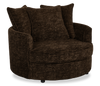 Made in Canada Sofa Lab Customizable Cuddler 48\" Fabric Accent Chair – Plush Chocolate