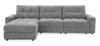 Scott Living Elevate Modular 3-Piece Left-Facing Chenille Fabric Power Sliding Sectional - Grey