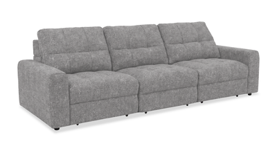 Scott Living Elevate Modular 115" Chenille Fabric Sofa with Power Sliding - Grey | Sofa modulaire Elevate de Scott Living de 115 po en tissu en chenille avec coulissement électrique - gris