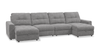 Scott Living Elevate Modular 4-Piece Chenille Fabric Power Sliding Sectional with Two Storage Chaises - Grey