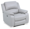 Marcel 39” Genuine Leather Power Reclining Chair with USB Port – Calm Grey