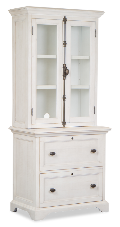 Milson 32" Filing Cabinet with Glass Doors - Alabaster | Classeur Milson de 32 po avec portes en verre - albâtre