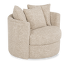 Made in Canada Sofa Lab Customizable Nest 42\" Fabric Swivel Accent Chair – Plush Parchment