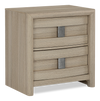 Rocco Bedside 2-Drawer Nightstand with Built-In Charging Port, 25\"W x 26\"H - Light Brown