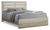 Soren Panel Bed with Slat Headboard & Frame, Bleached Oak - Queen Size