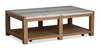 Timber 52\" Coffee Table with Marble Top and Storage - Sierra Brown