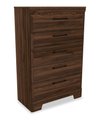 Yorkdale Bedroom Chest of Drawers, 5-Drawer, 31.1\"W x 47.4\"H, Made in Canada – Walnut Brown