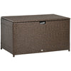 Outsunny 113 Gallon Rattan Deck Box With Lid And Handle, Brown