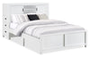 Quinn Platform Bed with Bookcase Headboard, Built-in Desk & Stool, White - Full Size