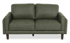 Venice 65\" Traditional Genuine Leather Loveseat – Green
