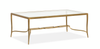 Avondale 50\" Glam Glass Coffee Table - Burnished Brass