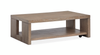 Bukley 50\" Eclectic Rectangular Wood Coffee Table with Bottom Shelf and Casters - Spiced