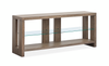 Bukley 64\" Eclectic Wood Sofa Table with Two Shelves - Spiced Brown