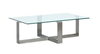 Consort 50\" Contemporary Coffee Table with Glass Top – Aged Pewter