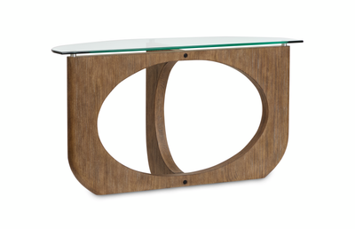 Kerwin 52" Sofa Table with Glass Top - Almond | Table de salon Kerwin de 52 po avec dessus en verre - amande