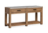 Timber 56\" Sofa Table with Marble Top and Storage - Sierra Brown