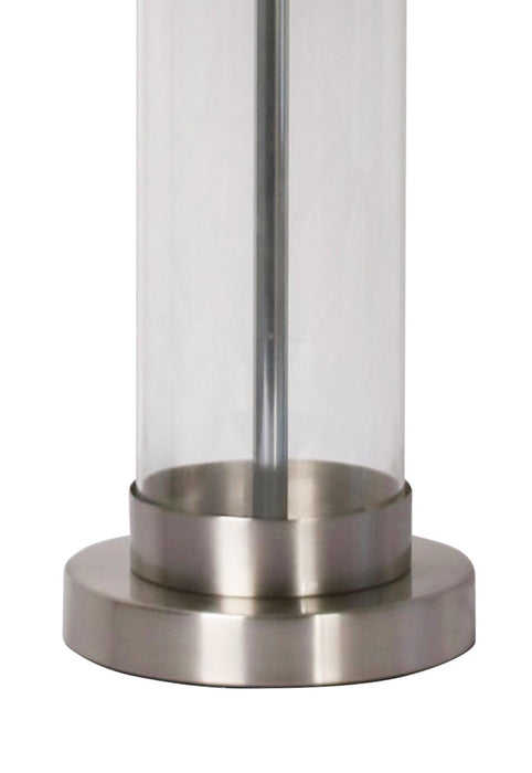 Abella 24\" Brushed Steel Table Lamp with USB Charging