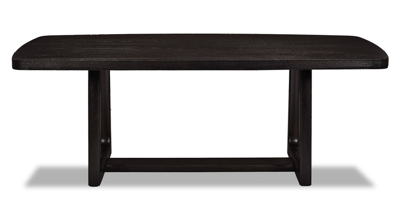 Alma Dining Table with Trestle Base, 86\"W - Charcoal Black