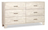 Arbor Bedroom 6-Drawer Dresser, 58.7\"W x 33.3\"H - Driftwood White