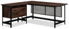 Briarbrook 65.98\" Commercial Grade L-Shaped Computer Office Desk with 3-Drawers - Brown