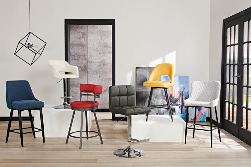 Demi Counter-Height Stool with Velvet-Like Fabric, Metal - Taupe